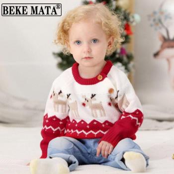Cartoon Moose Baby Sweater for Girls