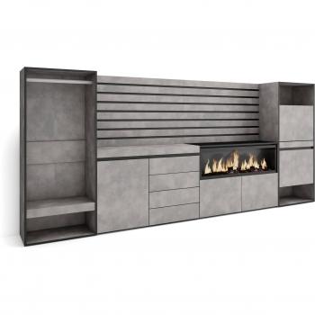 Cassettiera Moderna in Grigio Cemento