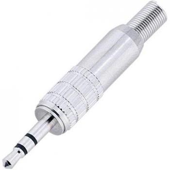 BKL 1107022 Straight 2.5 mm Audio Connector, 3‑Pin Stereo, Silver