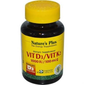 NaturesPlus Vitamin D3 och K2 Boost