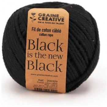 Cotone per Macramè 2,5 mm Nero 80 m