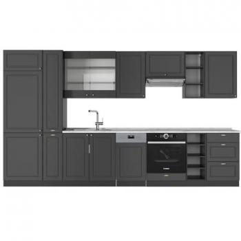 Cuisine Moderne 355cm Marbre Anthrazit-Gold