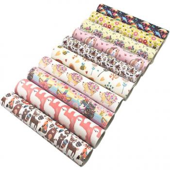 20x33cm Mermaid Printed Faux Leather Fabric Sheets