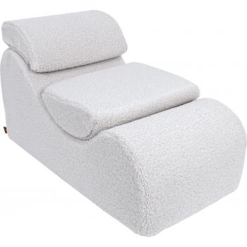 Sofá de baño con forma de ola de espuma para niños – diseño bouclé blanco