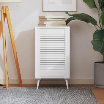 Solid Pine Louvered Door for Cabinets White 61.5x39.4 cm