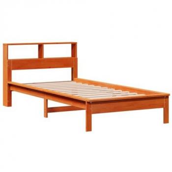 Bookcase Bed without Mattress Wax Brown 90x190 cm Single Solid Wood Pine