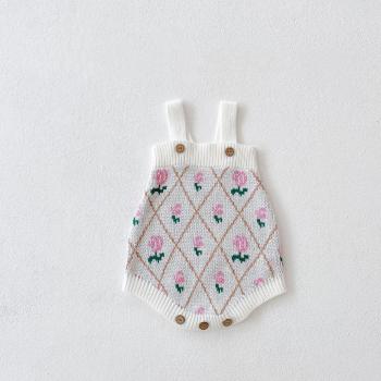 2022 Autumn Baby Floral Knit Bodysuit