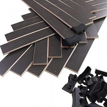 30 Lattes Grises + Embouts – 680x48x8 mm – Sommier / BZ / Clic-Clac