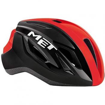 Casco MET Strale para adultos, color negro y rojo, talla M