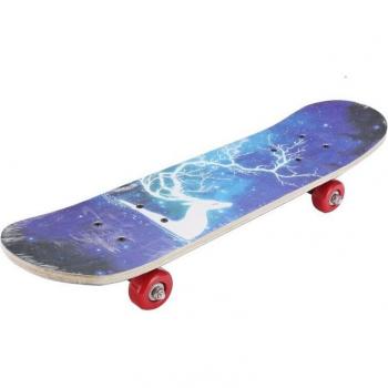 „Schnurrbart‑Rider – 60 cm Doppel-Rocker‑Skateboard im Cartoon‑Look für junge Skate-Künstler*innen“