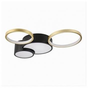 Illuminazione soffitto 36W 4 cerchi LED oro neri 6500K