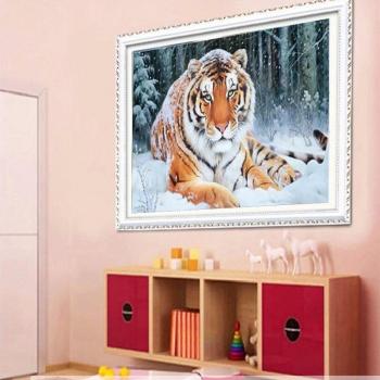Handgemachtes 5D Tiger-Diamant-Kit – 20 x 30 cm Kreuzstich-Mosaik