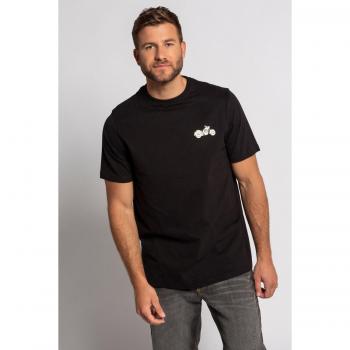 T-shirt Plus Size Nero Moto Retro Mezze Maniche Uomo JP1880