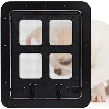 4 Way Pet Flap with Locking Mechanism for Small Dogs and Cats