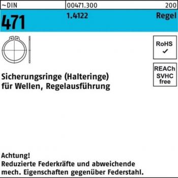 Anneau de maintien DIN 471 100 × 3 mm, acier inoxydable 1.4122, 1 unité