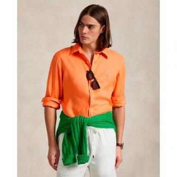 Ralph Lauren Polo Herrenfreizeithemd – 100 % Leinen – Orange – L