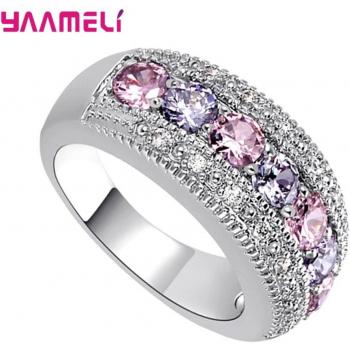 Joyería de Plata 925: Anillo Colorido para Niñas y Mujeres