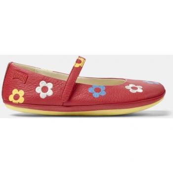 Bailarinas Camper K800486-004 TWS en piel roja con estampado floral