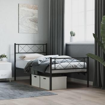 Base de Cama sin Colchón en Metal Negro 80x200 – Maison Exclusive