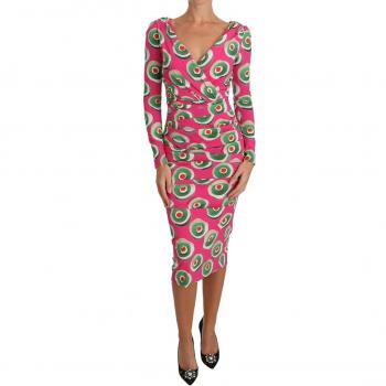 Dolce & Gabbana Pink Silk Cup Cake Sheath Dress