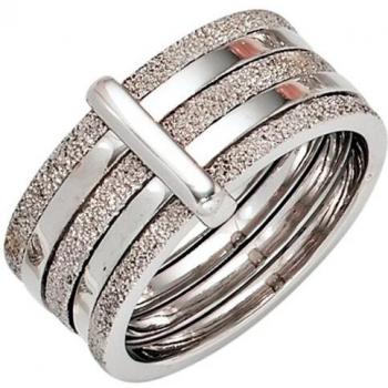 Silberring für Frauen – 925 Sterling, rhodiniert, breites Design, Gr. 50