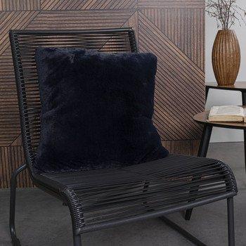 Navy Blue Faux Fur Cushion 45x45 cm
