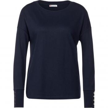 Street One Damen Pullover U-Boot-Ausschnitt tiefblau 42