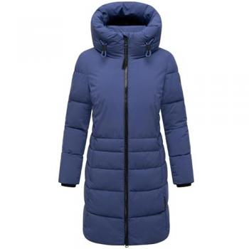 Navahoo Damen‑Wintermantel „Mondnebel XIV“ – lange Länge, XL, Blau