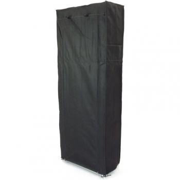 Armoire Multifonctionnelle en Tissu Noir 60x30x160 cm