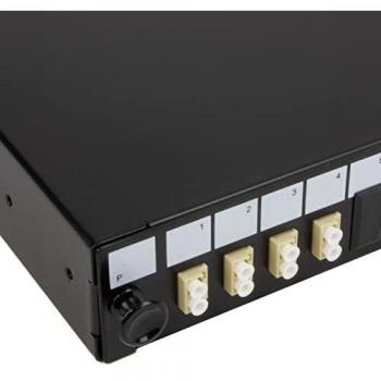 4-Port Fibre Optic Patch Panel with 4 LC Duplex MM Modules