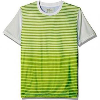 Wilson B Team Jungen Striped Crew Shirt – Gelb/Weiß, M, WRA767205