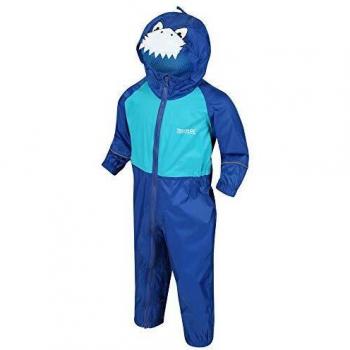 Regatta Combinaison Forme Animale Charco Overtrousers Mixte Enfant, Bleu Marine/Requin Azur Lavé, FR : M (Taille Fabricant : 18-24)