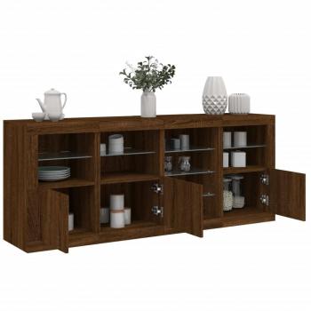 Dressoir VidaXL 164 × 37 × 67 cm, Chêne Marron, Éclairage LED Intégré (SKU 3209057)