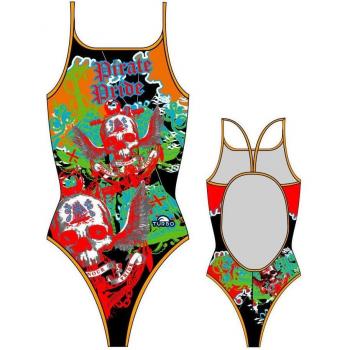 Black Thin Turbo Pirate Treasure One‑Piece – Women L