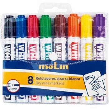 Molin Viva 8 pennarelli colori assortiti lavagna bianca