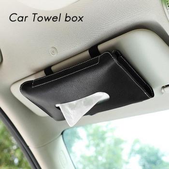 Black Car Tissue Box with Sun Visor Attachment