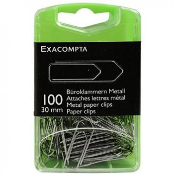 Boite de 100 trombones en métal 30mm