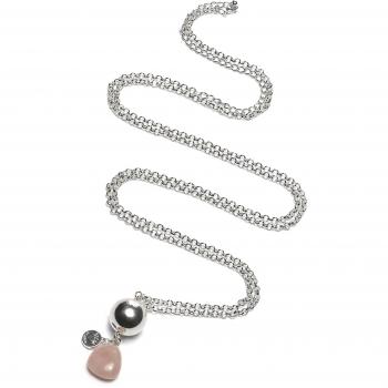 Collier bola argenté avec pierre naturelle