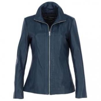 Ashwood Navy Women’s Casual Leather Jacket with Classic Collar – 18