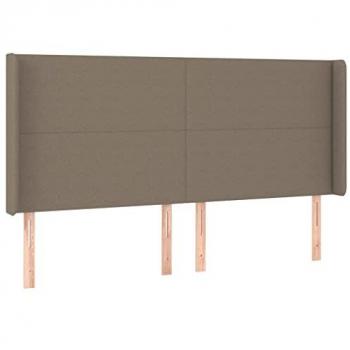 Cabecero moderno con LED gris taupe 183x16x118/128 cm