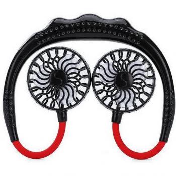 Akku-betriebener tragbarer Halsventilator mit zwei Windrichtungen für Reisen und Büro