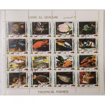 Feuille de Timbres Souvenir Poissons Tropicaux