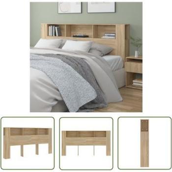 Testiera con scomparti in rovere Sonoma 200x18,5x104,5 cm – The Living Store