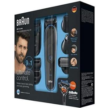 Braun Waterproof 9‑in‑1 Beard & Body Groomer (UK Plug)