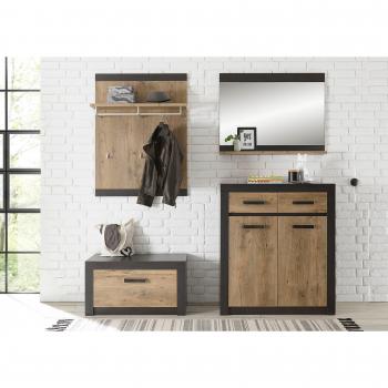 INOSIGN Garderoben-Set »DRESDEN«, (Komplett-Set, 4 St., bestehend aus Garderobenbank und -paneel, Kommode, Spiegel), mit einer klassischen Rahmenoptik