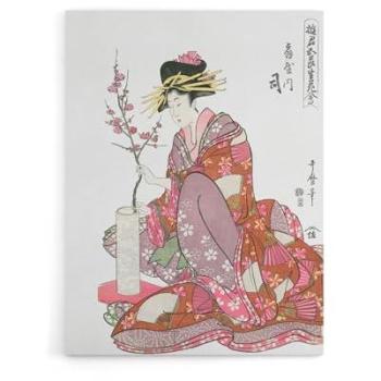 Ogiya Courtesan: Tsukasa in Pink – 18×24” Canvas Art