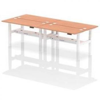Air Back-to-Back 1400 x 600mm Height Adjustable 4 Person Bench Desk
