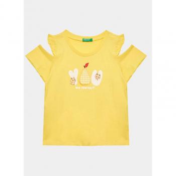 Maglietta standard Benetton 3096G108X Giallo Regular Fit