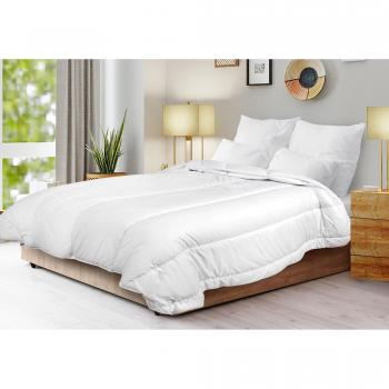Couette ultra‑confort 4 saisons anti‑allergie microfibre silicone, XL blanc fume