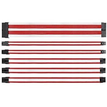 EZDIY-FAB Cavo Alimentazione 300 mm Manicotti 24 / 8 / 6 Pin con Pettini, Bianco e Rosso
